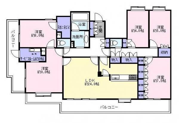 Floor plan. 5LDK, Price 33,800,000 yen, Footprint 166.26 sq m , Balcony area 41.5 sq m