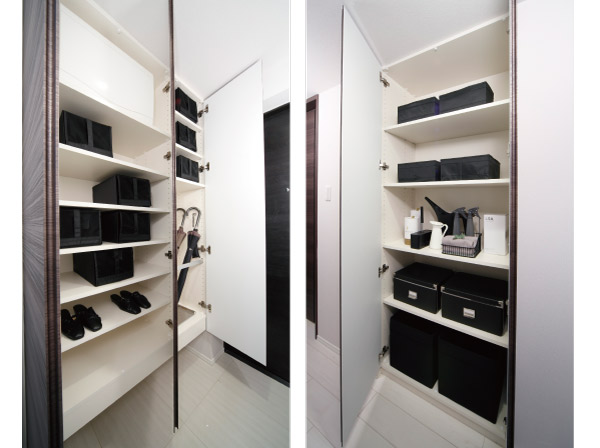 Receipt. (Left) footwear input (right) storage compartment