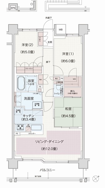 Other. H type ・ 3LDK + WIC occupied area / 71.78 sq m balcony area / 10.53 sq m  ※ WIC = walk-in closet