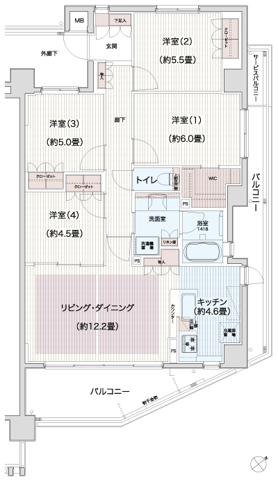 Floor: 4LDK + WIC, the occupied area: 86.39 sq m, Price: 42,800,000 yen, now on sale