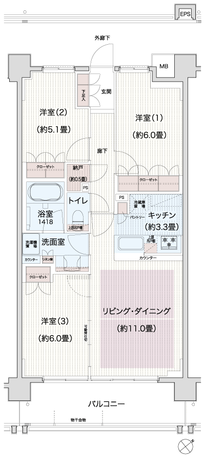 Floor: 3LDK + N, the occupied area: 70.26 sq m, Price: 35,300,000 yen, now on sale