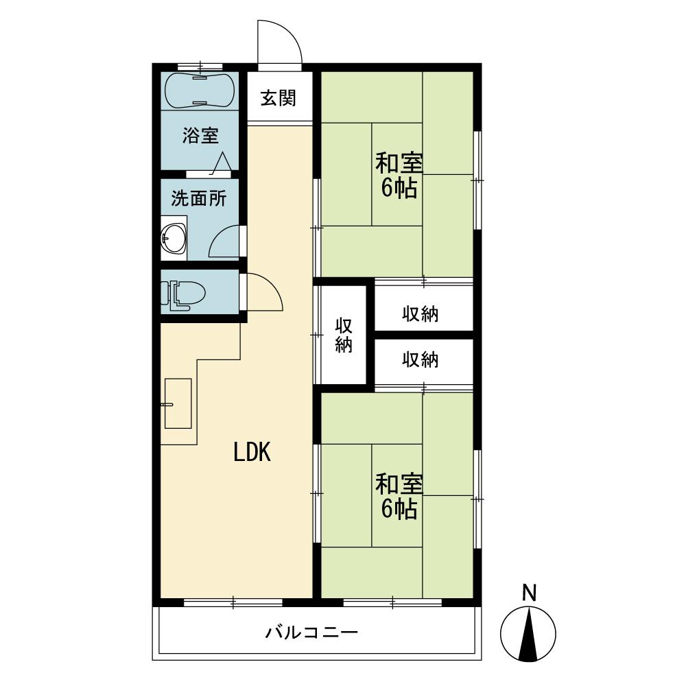 Floor plan. 2LDK, Price 10.8 million yen, Occupied area 49.45 sq m , It is taken between the balcony area 8.19 sq m 2LDK. For indoor clean your.