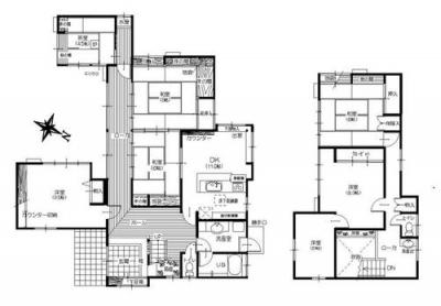 Floor plan. 42,800,000 yen, 7DK, Land area 361.11 sq m , Building area 173.25 sq m