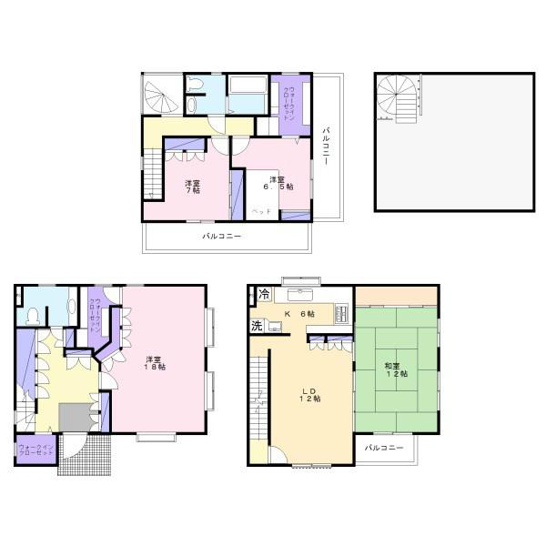 Floor plan. 31 million yen, 4LDK, Land area 85.07 sq m , Building area 166.12 sq m