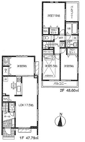 Floor plan. 42,800,000 yen, 4LDK, Land area 107.3 sq m , Building area 96.39 sq m