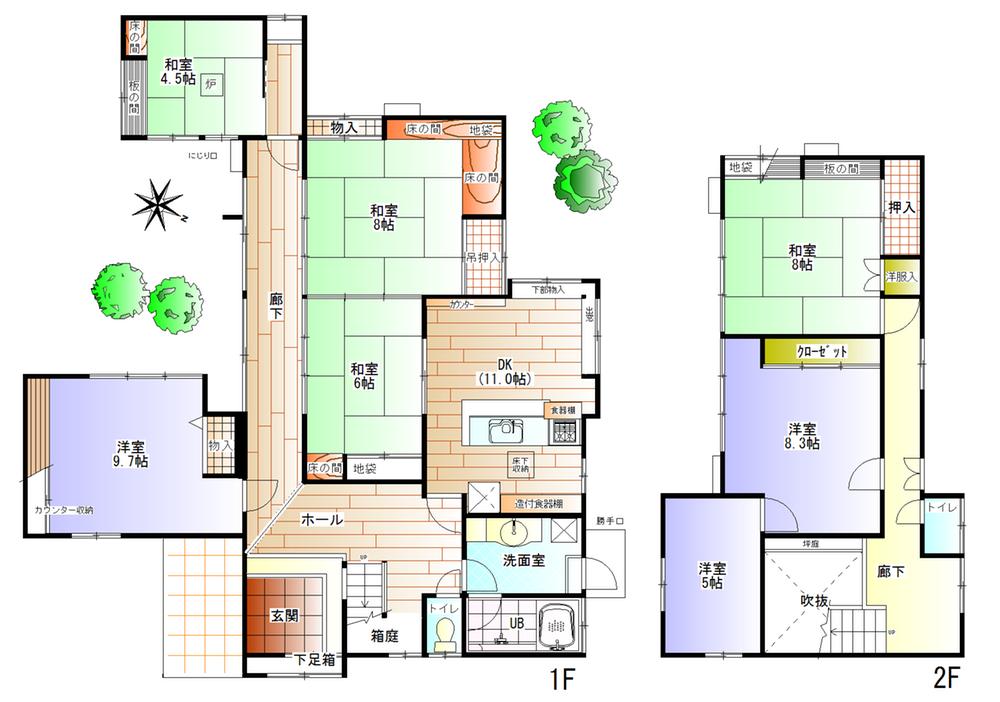 Floor plan. 42,800,000 yen, 7DK, Land area 361.11 sq m , Building area 173.25 sq m