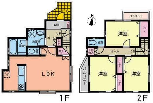 Floor plan. 31,800,000 yen, 3LDK, Land area 78.98 sq m , Building area 83.09 sq m