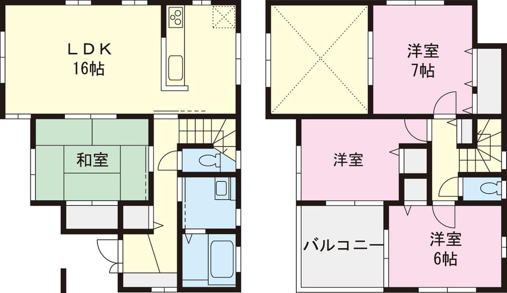 Floor plan. (1 Building), Price 57,800,000 yen, 4LDK, Land area 161 sq m , Building area 96.47 sq m