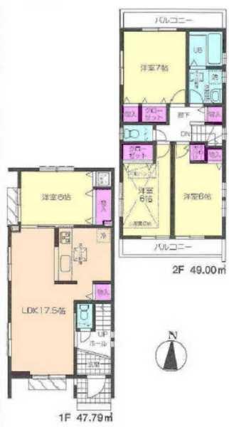 Floor plan. 42,800,000 yen, 4LDK, Land area 107.02 sq m , Building area 96.79 sq m
