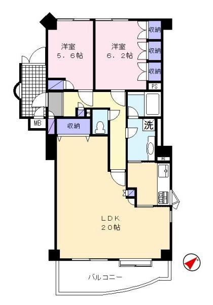 Floor plan. 2LDK, Price 29,800,000 yen, Occupied area 76.76 sq m LDK spacious about 20 Pledge