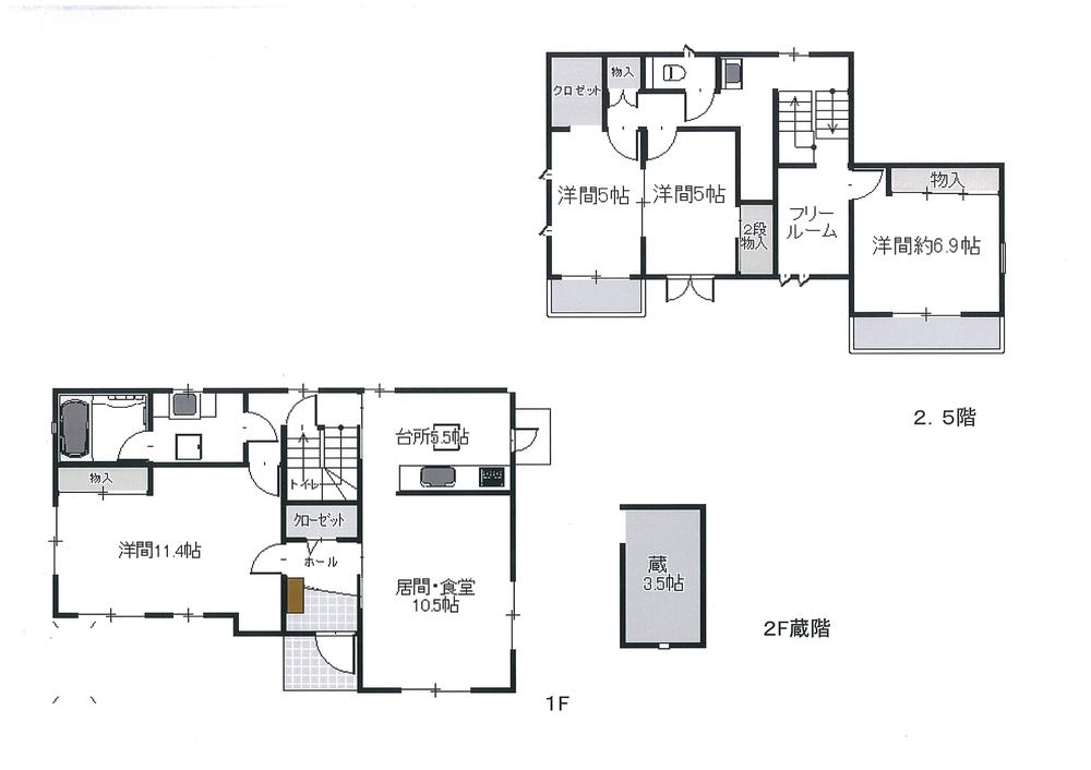 Floor plan. 49,800,000 yen, 4LDK + S (storeroom), Land area 179.72 sq m , Building area 120.58 sq m