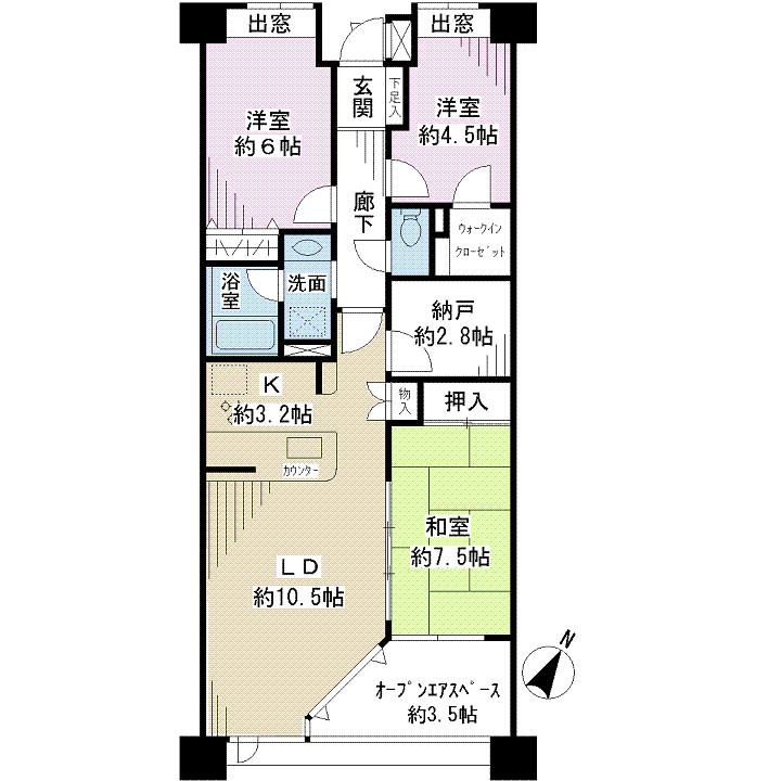 Floor plan. 3LDK + S (storeroom), Price 23.2 million yen, Occupied area 76.12 sq m , Balcony area 5.67 sq m floor plan