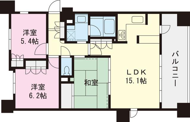 Floor plan. 3LDK, Price 21,800,000 yen, Occupied area 71.52 sq m , Balcony area 13.2 sq m