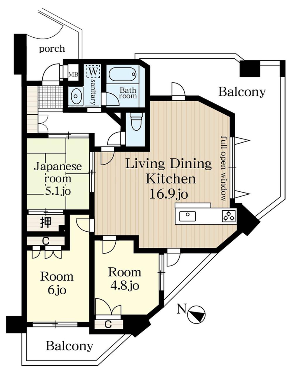 Floor plan. 3LDK, Price 25,800,000 yen, Occupied area 69.81 sq m , It was changed balcony area 17.81 sq m price! Of self-financing small customers, Please consult!