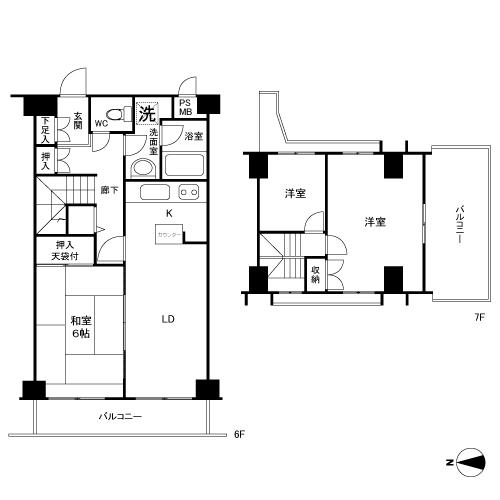 Floor plan. 3LDK, Price 18.3 million yen, Occupied area 85.86 sq m , Balcony area 6.21 sq m