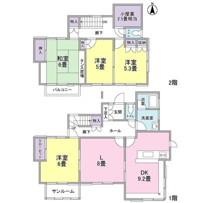 Floor plan. All the living room facing south 4L ・ It is DK type. 