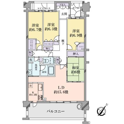 Floor plan. 4LDK, Price 43,500,000 yen, Footprint 113.64 sq m , Balcony area 20.16 sq m floor plan