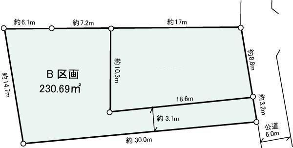 Compartment figure. Land price 43,800,000 yen, Land area 230.69 sq m