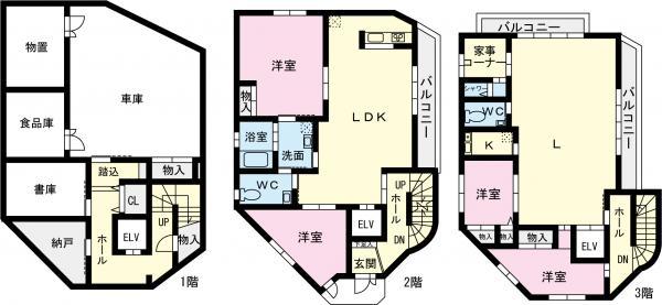 Floor plan. 75 million yen, 4LLDKK, Land area 232.79 sq m , Building area 364.53 sq m
