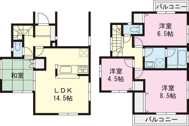Floor plan. 32,800,000 yen, 4LDK, Land area 100.44 sq m , Building area 88.29 sq m