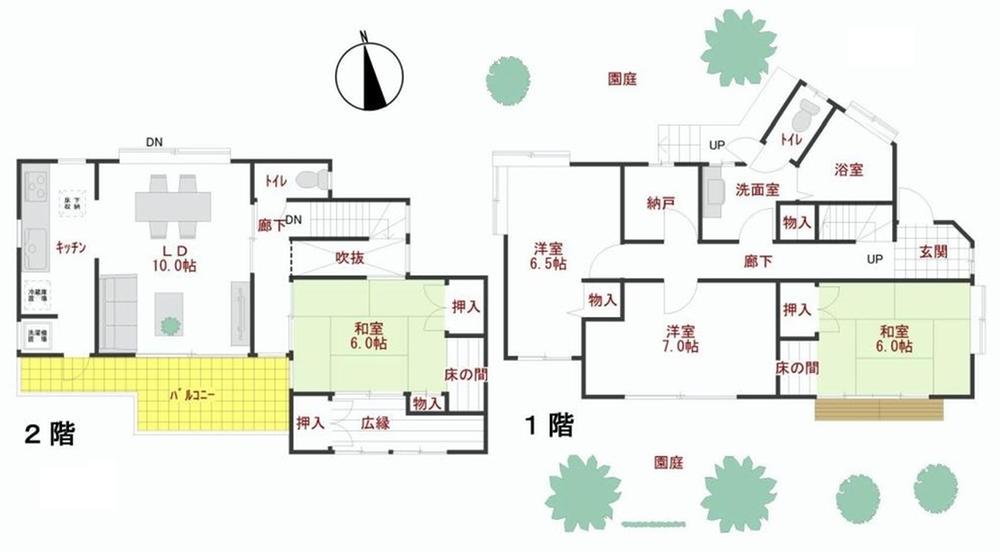 Floor plan. 26,800,000 yen, 4LDK + S (storeroom), Land area 214 sq m , Building area 109.05 sq m floor plan