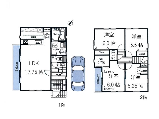 Floor plan. (A type), Price 33,950,000 yen, 4LDK, Land area 194.81 sq m , Building area 93.98 sq m