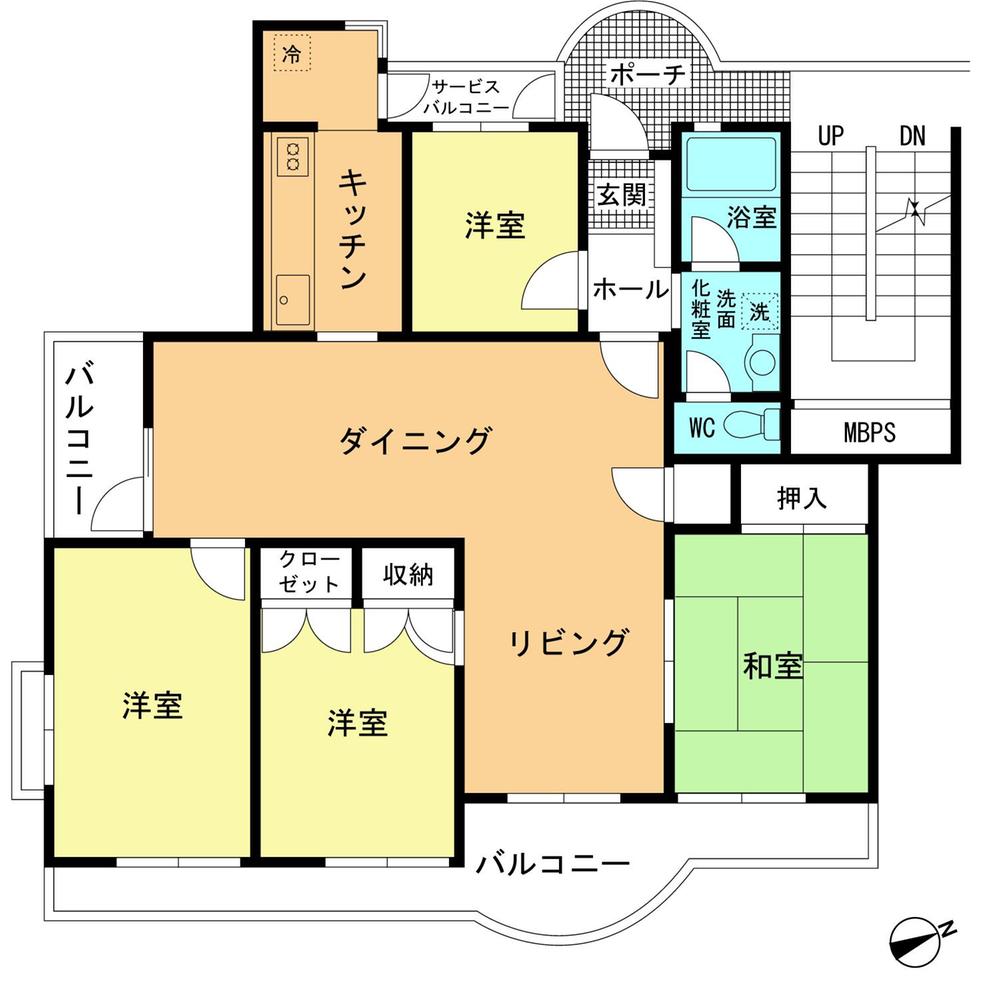 Floor plan. 4LDK, Price 10.8 million yen, Occupied area 88.93 sq m , Balcony area 15.45 sq m