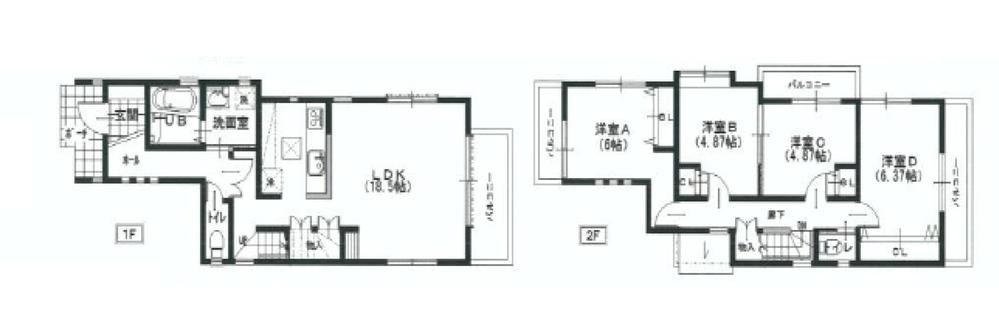 Floor plan. (A), Price 39,500,000 yen, 4LDK, Land area 125.13 sq m , Building area 98.73 sq m