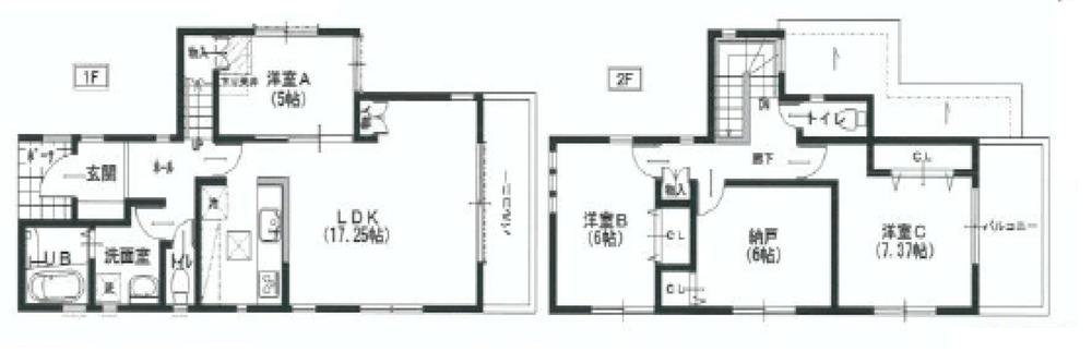 Floor plan. (B), Price 38,800,000 yen, 4LDK, Land area 125.15 sq m , Building area 99.55 sq m