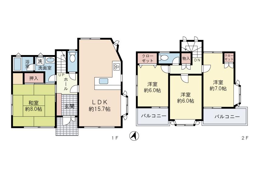 Floor plan. 29,800,000 yen, 4LDK, Land area 212.41 sq m , Building area 98.53 sq m