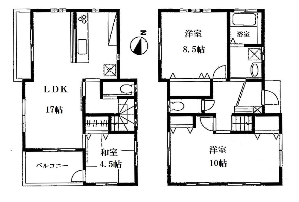 Floor plan. 51,800,000 yen, 3LDK, Land area 110.12 sq m , Building area 124.73 sq m