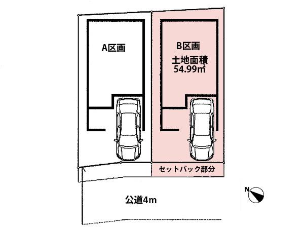 Compartment figure. Land price 13 million yen, Land area 54.99 sq m per day, View is good.