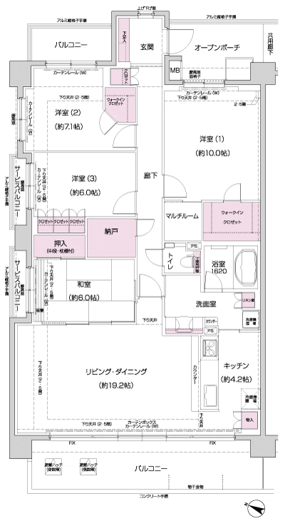 Floor: 4LDK + MR + N + 2WIC, occupied area: 126.55 sq m