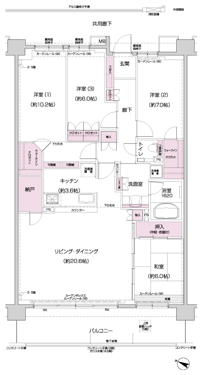 Floor: 4LDK + N + 2WIC, occupied area: 118.77 sq m