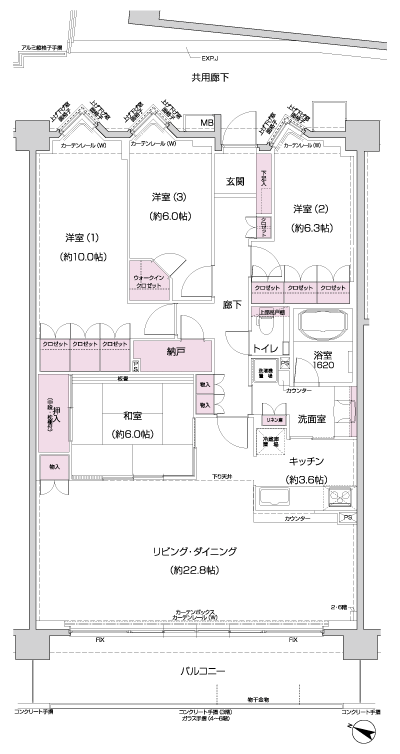 Floor: 4LDK + N + WIC, the occupied area: 122.12 sq m