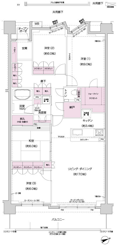 Floor: 4LDK + N + WIC, the occupied area: 111.48 sq m