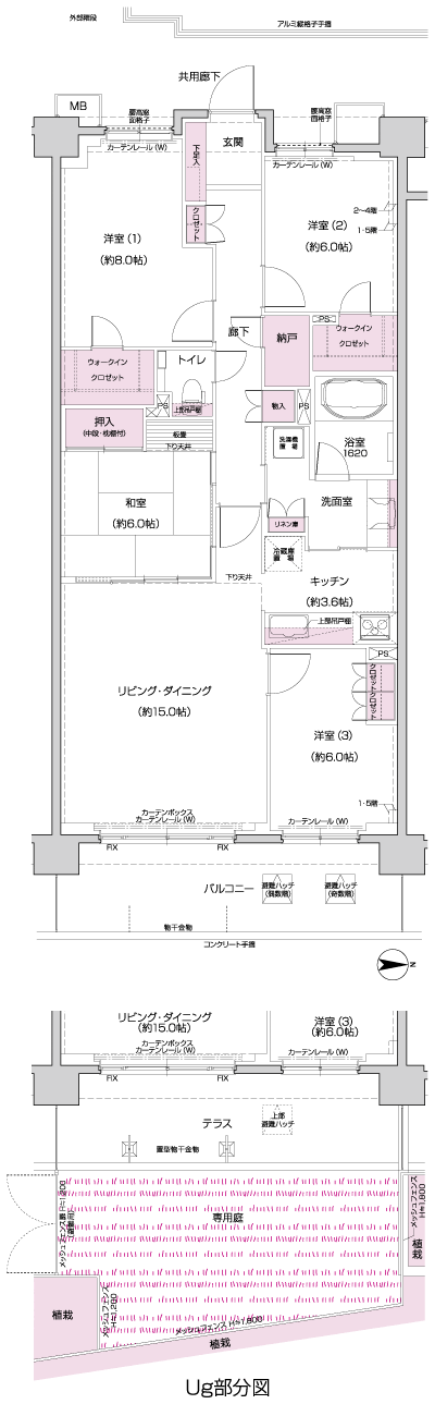 Floor: 4LDK + N + 2WIC, occupied area: 104.21 sq m