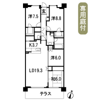 Floor: 4LDK + N + 2WIC, occupied area: 113.57 sq m