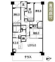 Floor: 4LDK + N + WIC, the occupied area: 111.08 sq m