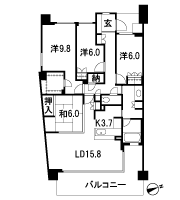 Floor: 4LDK + N + WIC, the occupied area: 111.89 sq m