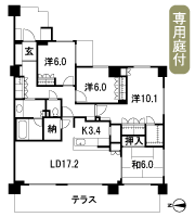 Floor: 4LDK + N + WIC, the occupied area: 117.22 sq m