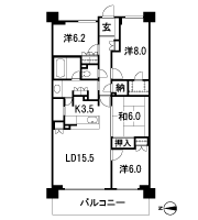 Floor: 4LDK + N + WIC, the occupied area: 102.61 sq m