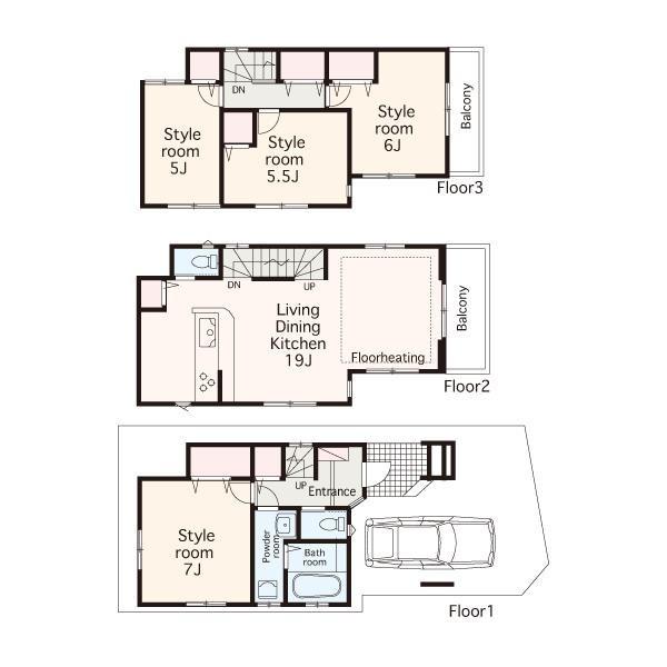 Floor plan. 34,800,000 yen, 4LDK, Land area 61.24 sq m , Building area 95.87 sq m