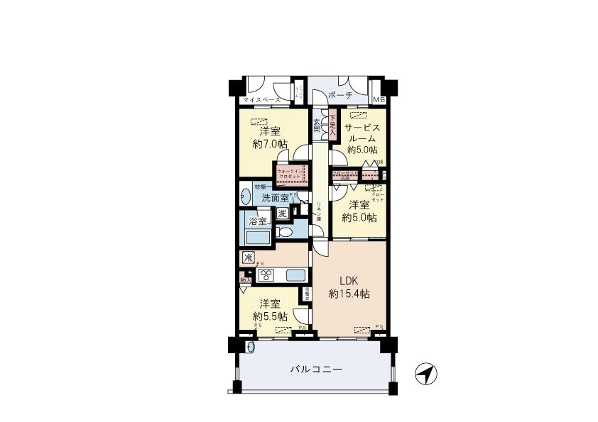 Floor plan. 3LDK+S, Price 32,800,000 yen, Occupied area 85.53 sq m , Balcony area 19.25 sq m