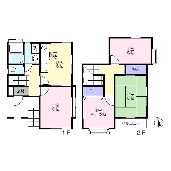Floor plan. 23.8 million yen, 4LDK, Land area 105 sq m , Building area 67.75 sq m