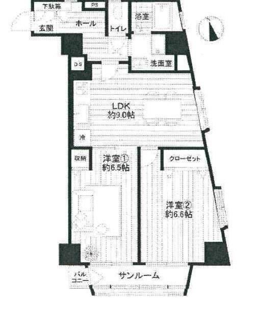 Floor plan. 2LDK, Price 12.8 million yen, Occupied area 60.78 sq m , Balcony area 0.6 sq m indoor (July 2013) Shooting
