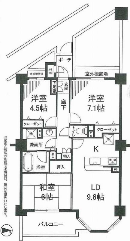 Floor plan. 3LDK, Price 29,800,000 yen, Occupied area 68.63 sq m , It was completed balcony area 7.7 sq m renovation