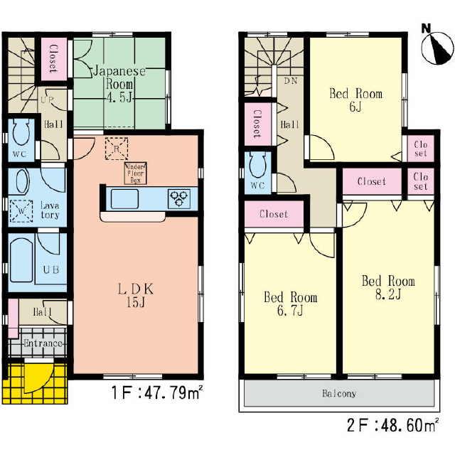 Floor plan. 38,800,000 yen, 4LDK, Land area 120.61 sq m , Building area 96.39 sq m