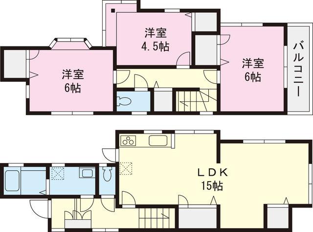 Floor plan. 26,800,000 yen, 3LDK, Land area 83.21 sq m , Building area 77 sq m