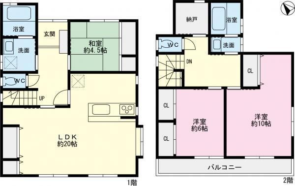 Floor plan. 42,800,000 yen, 3LDK+S, Land area 133.47 sq m , Building area 109.35 sq m